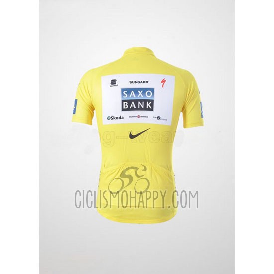 Saxobank Lider Cycling Jersey Bib Short 2010 Men Short Sleeve Yellow